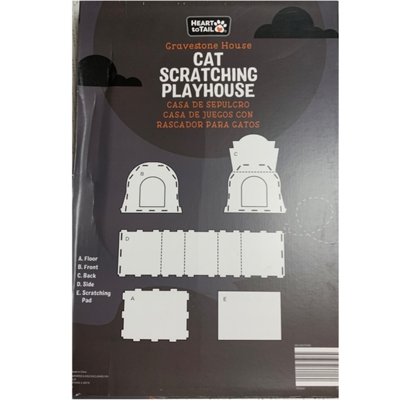 NIB! Heart To Tail Gravestone House Cat Scratching Playhouse with Catnip! - Picture 4 of 4